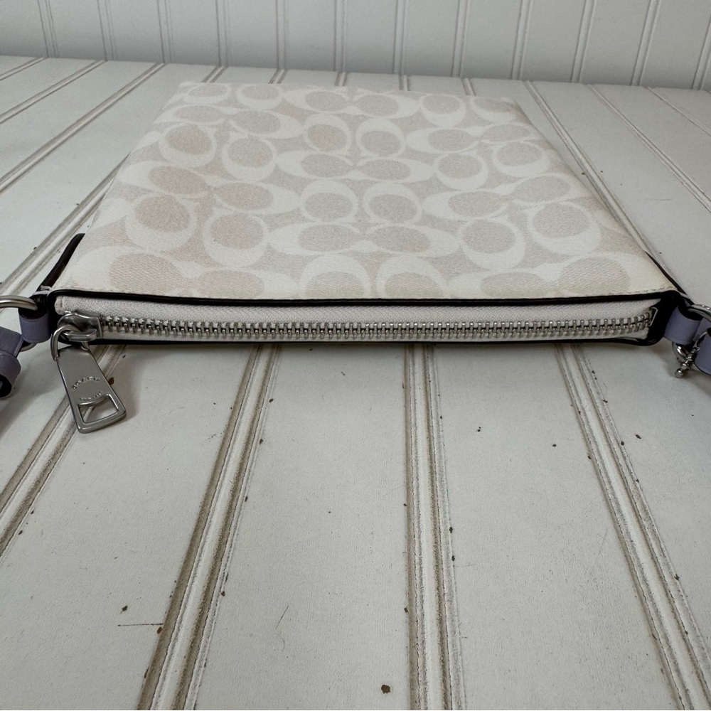 Coach CF340 Crossbody Bag Signature Mini rowan File‎ Mist Purple Silver Hardware - Picture 10 of 15